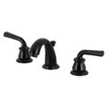 Kingston Brass Widespread Bathroom Faucet with Pop-Up Drain, Matte Black KB910RXL